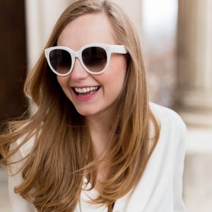 Celine Kim White Oversized Sunglasses CL 41444